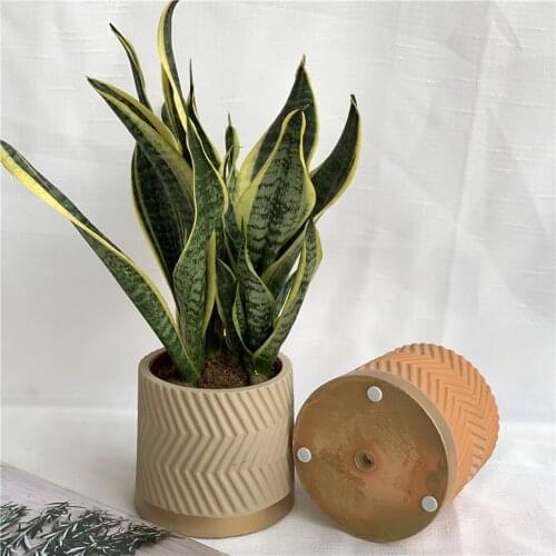 Flower Pot Vase Self Watering Thicken Flower Pot With Water Drain Hole For Home Garden Decoration 3 Colors Brown Orange White