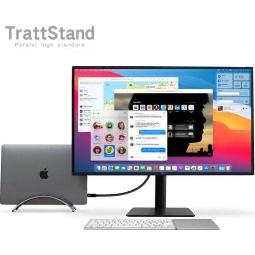 Aluminum Vertical Laptop Stand For Apple MacBook Pro Air Space-saving Rack Desktop Erected Holder 2020 M1 13.3 16 ARM notebook