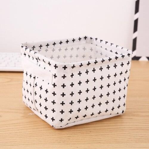 1Pcs Linen Desktop Storage Box Waterproof Toy Sundries Storage Basket Cosmetic Underware Storage Organizer Office Stationery