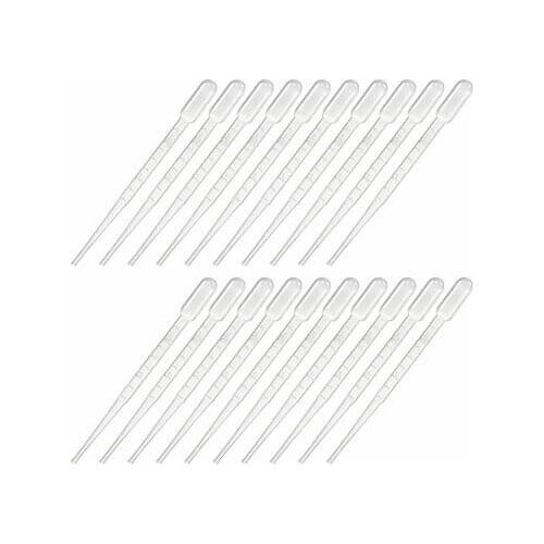 100Pcs 2ml Disposable Pasteur Pipettes Liquid Drop Droppers Graduated 146mm Long