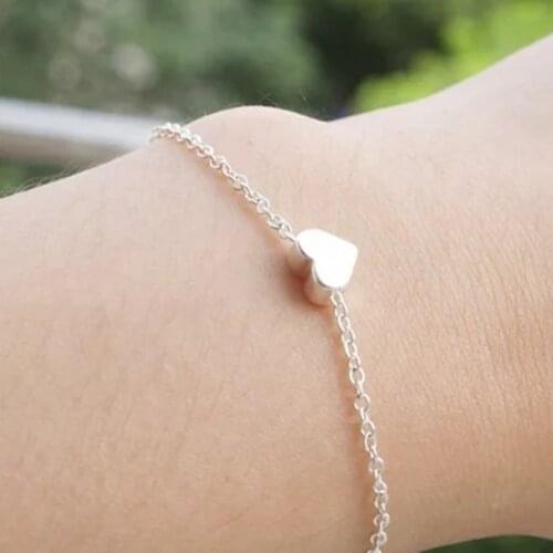 Hot Sale Fashion Gold Heart Bracelets Bangles For Women Minimalist Love Charm Metal Bracelet Statement Jewelry Wholesale