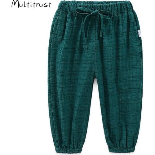 Childrens Summer Thin Pants Plaid Mosquito Cool Pants For Boys Girls Bloomers Kids Breathable Trousers Boy Girl 2-8Y