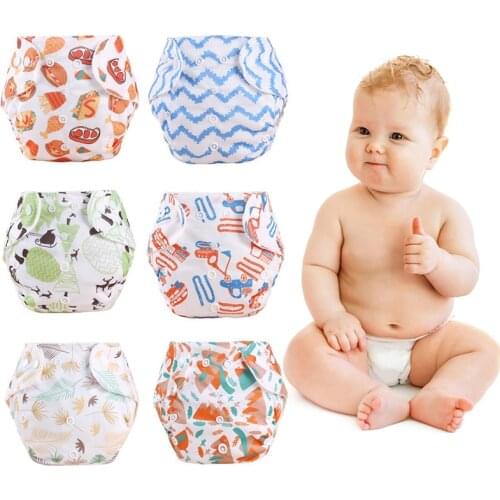 Baby Swim Pool Diaper Baby Cloth Diaper Adjustable Newborn Cotton Training Pants Reusable Cartoon Printed Baby Swimming Trunks