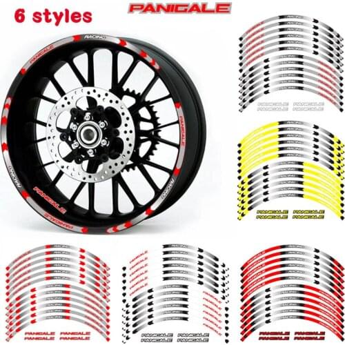 For DUCATI PANIGALE 959 1199 V4 1299 899 Motorcycle sticker Front Rear wheels decals Reflective waterproof stickers rim stripes