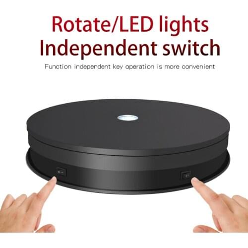 20/30CM Electric Rotating Display Table With LED Light 360° Round Photography Booth 20~25KG Load Studio Shooting Swivel Base