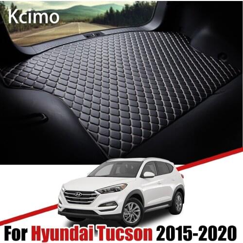 Kcimo Leather Car Trunk Mats for Hyundai Tucson TL 2015-2020 Rear Cargo Liner Boot Tray Pad Auto Carpet Floor Mat 2019 2018 2017