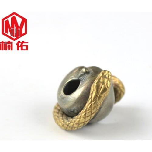 Brass Snake Of Desire White Copper Apple EDC Paracord Knife Beads Mobile Phone Chain Pendant