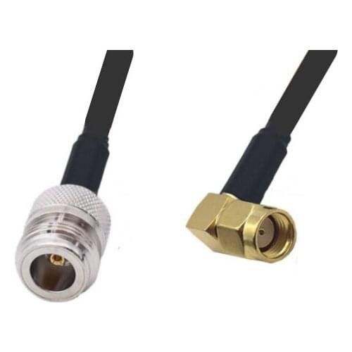 N Female to RP-SMA Male Right Angle Connector Low Loss LMR195 RF Coaxial Extension Jumper Cable