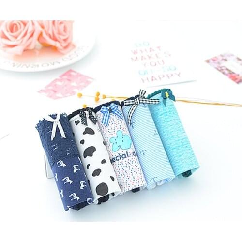 Girls underwear 5pc/bag lace cotton candy Middle waist briefs young girl panties Teenagers wholesales mix 5 style Students