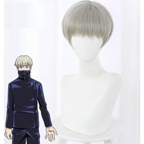 Anime Jujutsu Kaisen Cosplay Toge Inumaki Wig Role Play Costume Wigs with Free Wig Cap
