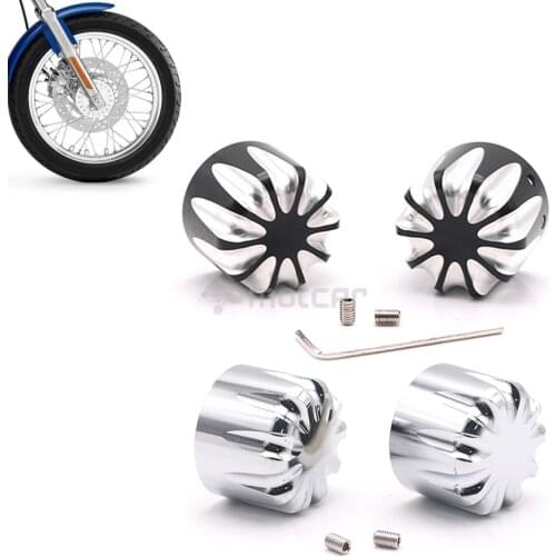 For Harley Touring FLHT Softail Fatboy FLSTF FLSTC XL1200X Dyna Wide Glide Fat Bob Motorcycle Front Aluminum Axle Nut Covers