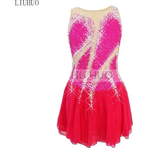 LIUHUO Figure Skating Dress Womens Girls' Ice Roller Competition Tights Performance Leotard Dance Adult Gymnastics Kid Adult