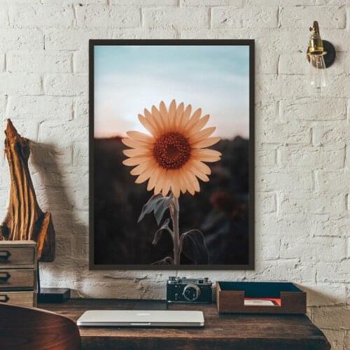 Sunflower Photography Poster Plant Art Prints Rustic Decor Autumn Farmhouse Flower Wall Art Canvas Painting Picture Decoration