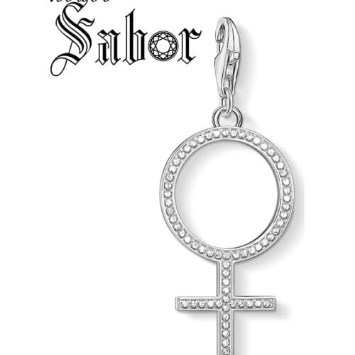 Charm Pendant Venus Symbol Fashion Jewelry Trendy Real Authentic silver plated Gift For Women Men Fit Bracelet thomas