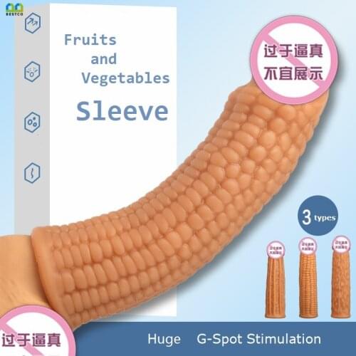 BESTCO 18+ Penis Condom Texture Strong Thick Extender Sleeve Cock Enlargement G-Spot Stimulate Adult Erotic Sex Toys For Men