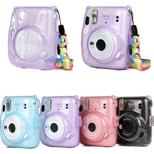 For Instax Mini 11 Crystal Transparent Protective Case Cover Bag for Fuji Fujifilm Instant Camera Bag Instax Mini 11 Accessories