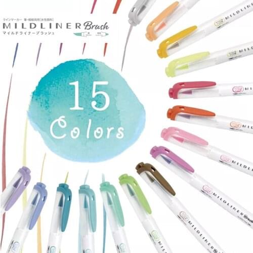 Zebra MildLiner Brush Pen Dual Tip Markers for Drawing Painting Brushes Stationary Art Supplies School Bullet Journal Supplies