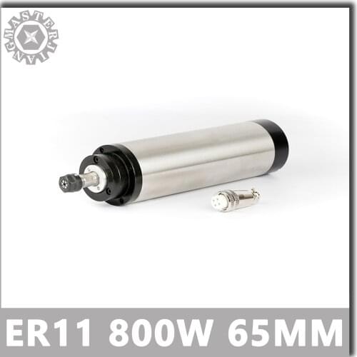 With 4 Bearings ，220V 0.8KW Water-cooled Spindle Motor ER11 800W 65mm CNC water Cooling Spindle Engraving Milling Spindle