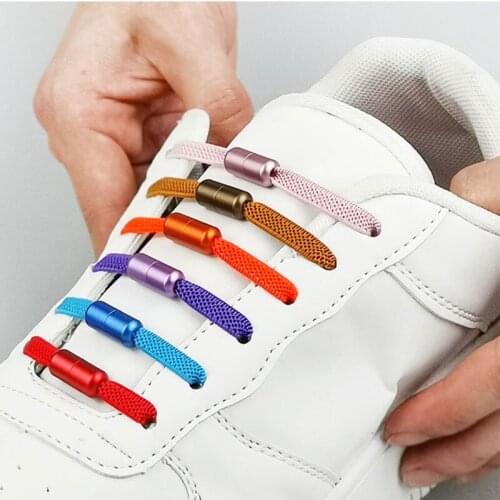 1Pair No tie Shoelaces Round Elastic Shoe Laces For Kids And Adult Sneakers Shoelace Quick Lazy Laces multicolor Shoestrings