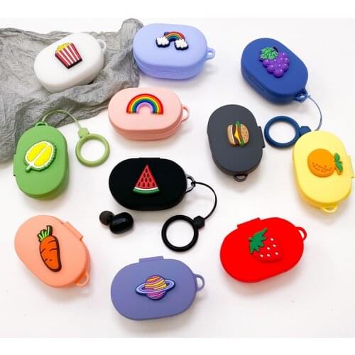 Delicious Fruit Silicone Case For Xiaomi Redmi Airdots TWS Wireless Bluetooth Cover For Redmi Airdots3 Case With Buckle