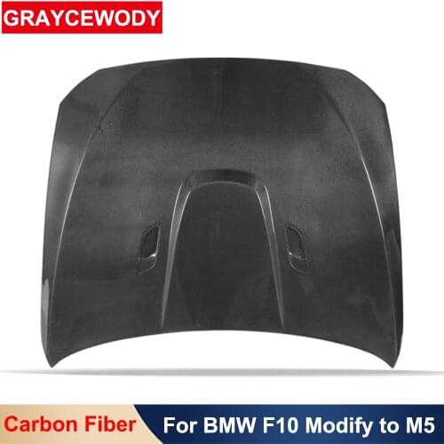 F10 Modified to M4 Style Real Carbon Fiber Original Car Engine Hood Cover For BMW 5 Series F10 Front Body External Parts 2010-17