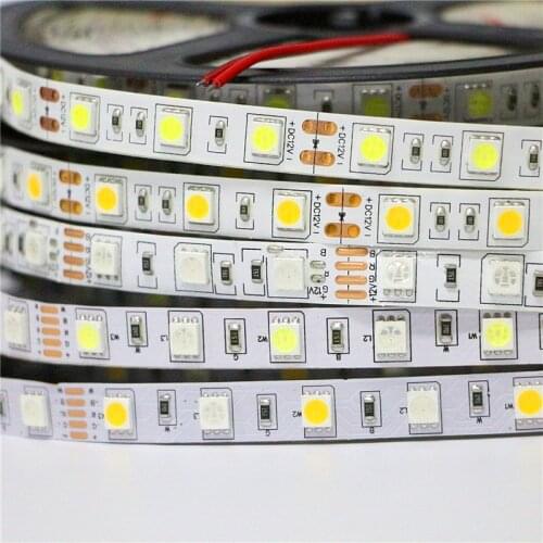 1 Roll 5M Waterproof 12V LED Strip Light 5050 RGB RGBW RGBWW White Warm white Fita Diode Tape LED Lamp Home Holiday Decoration