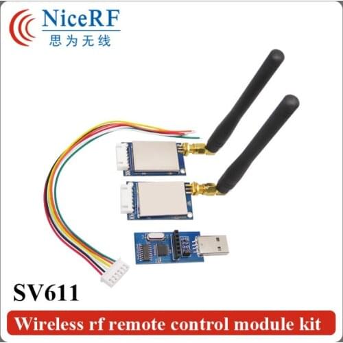 2pcs/lot 868MHz RS485 Interface 100mW GFSK Wireless Module SV611 +2pcs Rubber Antenna + 1piece USB Brigde board