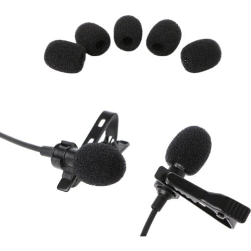 5X Round Ball Lavalier Microphone Foam Windscreen Sponge Windshields 6mm Opening
