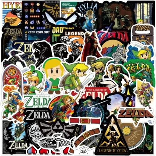 50PCS Cute Cartoon Game The Legend of Zelda Sticker Waterproof Suitcase Notebook Skateboard PVC Sticker Refrigerator Decal Stick
