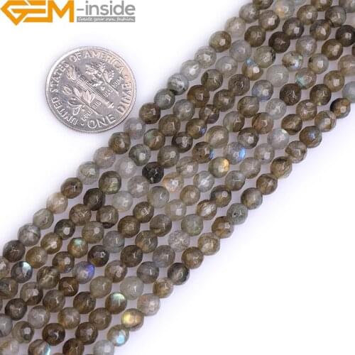 AA4 6 8 10 12mm Natural Rainbow Blue Labradorite Round Spacer Loose Beads For Jewelry Making Strand 15 Inch