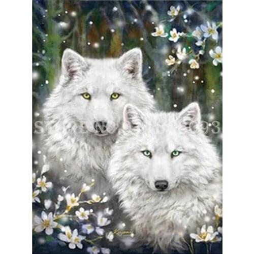 5D DIY Full Square/Round Diamond Painting Wolf Animal Diamond Embroidery Cross Stitch Rhinestones Mosaic Sale Home Decoration