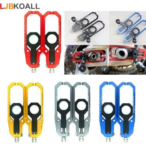 For Suzuki GSXR 600 750 2006 2007 2008 2009 2010 CNC Aluminum Left & Right Chain Adjusters with Spool Tensioners Catena 5 Colors