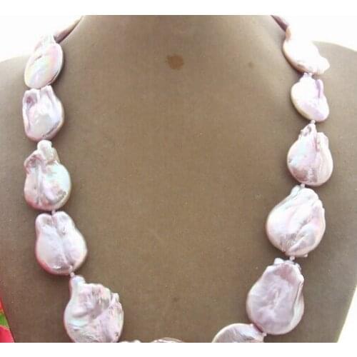 Big Natural purple Keshi Pearl necklace
