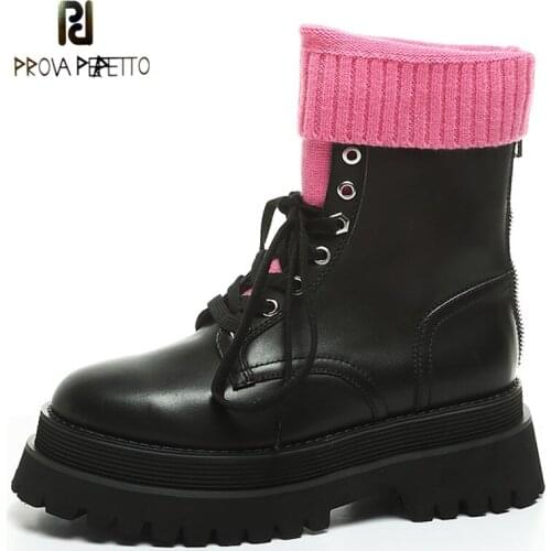 2021 Autumn and Winter New Martin Boots Womens Short Boots Leather Hit Color Wool Barrel Thick Bottom All-match Chelsea Boots