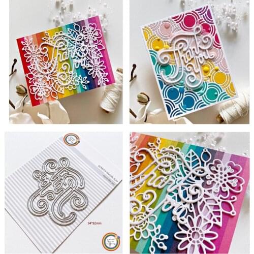Thank you Letters Hot Sale Scrapbooking cutting Dies Metal Stencils for Craft Embossing Paper Stencil Template for DIY Making