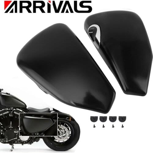 Motorcycle Black Left Right Battery Cover Gas Tank Electrical Panel Covers Guard For Harley Sportster 48 883 1200 XL 2014-up