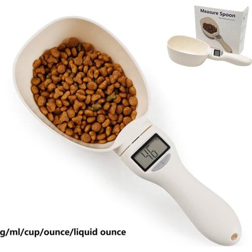800G Pet Food Water Measuring Spoon Cup With Led Display Kitchen Scale Scoop Portable Removeable Pet Feeding Supplies