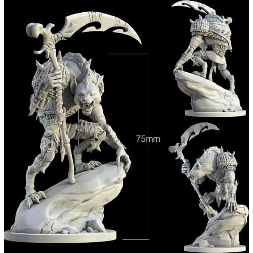 75mm Resin Model Werewolf Wolf Sentry Figure Unpainted No Color DW-021