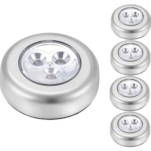 LED Under Cabinet Light Wireless Battery Operated 3/4Leds Puck Lights Closets Home Wardrobe Bathroom Car Reading Night Lamps