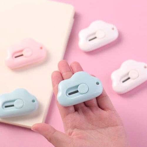 Kawaii Mini Clouds Cute Student Unpacking Envelope with Paper Cutter Cutter Wrapping Refillable Blade Stationery Box Opener