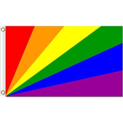 Hot Selling 3x5ft Radiative Stripes Rainbow Colors Pride Gay Flag Flying Banner Decoration Polyester Advertising, Free Shipping