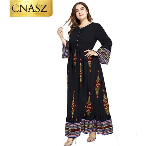 Fashion Plus Size Maxi Dress Long Sleeve Gowns Islamic Prayer Clothing Dubai Middle East Ladies 2021 Elegant Dress For Women