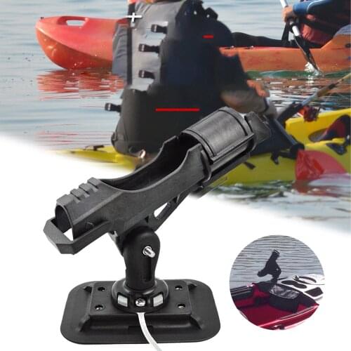 Kayaking inflatable boat dual purpose fishing rod socket adjustable rotating fishing bracket fixed fishing rod seat Nylon