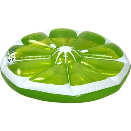 Men Women Inflatable Green Lemon Pool Float Swimming Toys Fun Beach Air Raft Bed