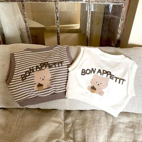 HAYANA 20221 Autumn New Baby Clothes Striped Vest Newborn Sleeveless Korean Infant Coat Fashion Toddler Outwear