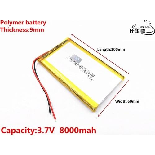 Good Qulity 3.7V,8000mAH 9060100 Polymer lithium ion / Li-ion battery for tablet pc BANK,GPS,mp3,mp4