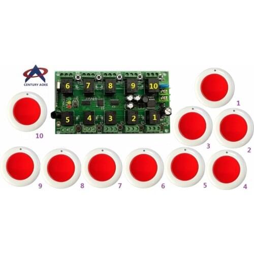 10CH DC 12V RF home automation remote control switch round 10*transmitter & recevier wireless switch Radio smart home control