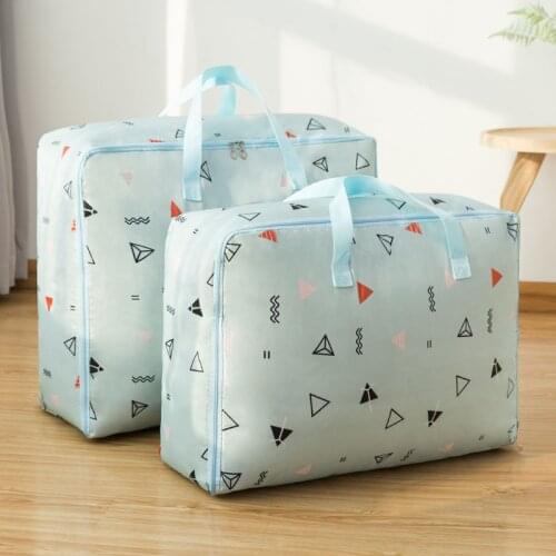Thicken Oxford Clothes Storage Bag Geometric Print Foldable Closet Organizer Quilt Container Portable Travel Moving Package Case