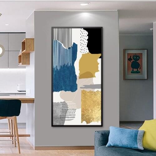 Modern Light Luxury Abstract Gold Foil Color Blockposter Wall Art Canvas Print Painting for Living Room Bedroom Home Decoration