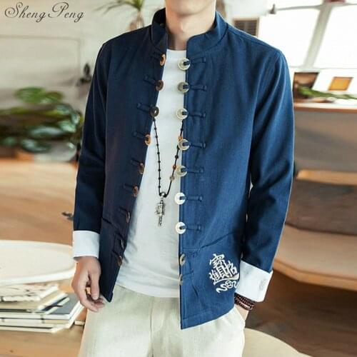 Traditional chinese clothing for men shanghai tang oriental clothing chinese jacket kung fu clothes male clothes Q085